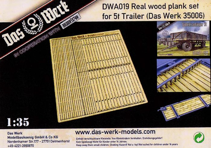 Das Werk A019 1/35 Real Wood Plank Set for 5t Einheitsanh?nger